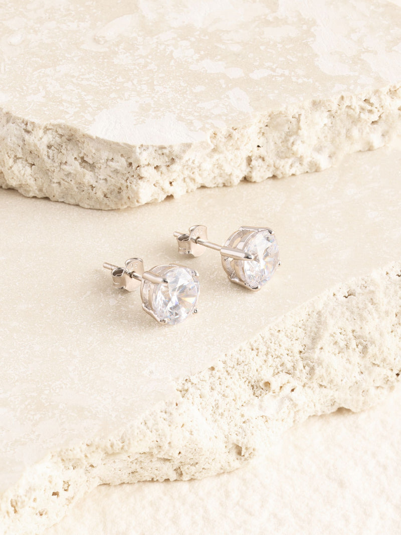 Sterling silver large stud earrings (British brand)