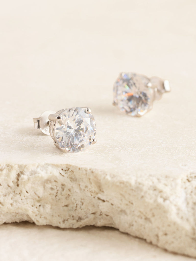 Sterling silver large stud earrings (British brand)