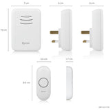Byron white wireless doorbell kit, UK version