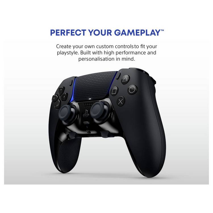 Sony DualSense Edge Midnight Black controller, imported from the UK