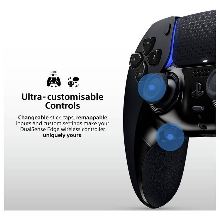 Sony DualSense Edge Midnight Black controller, imported from the UK