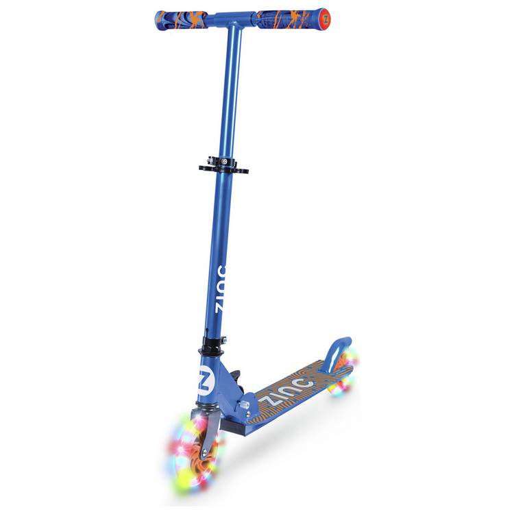 Zinc light up foldable scooter blue (British brand)
