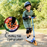 Zinc light up foldable scooter blue (British brand)