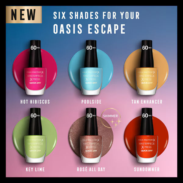 Max Factor Quick Dry Nail Polish Sundowner 455 8ml, imported from the UK