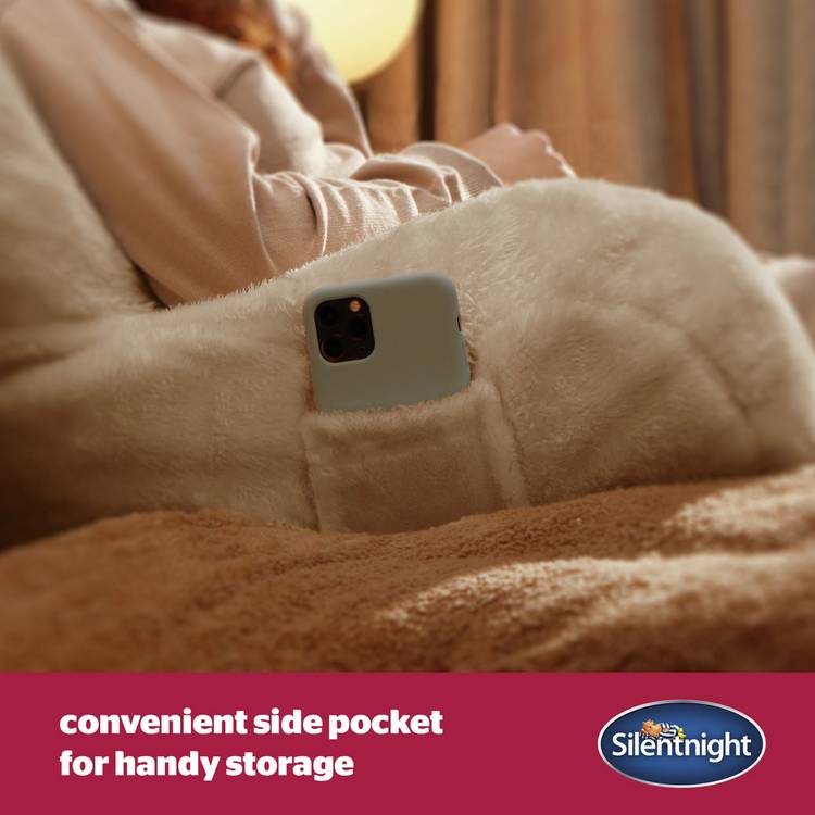 Silentnight Cosy Cuddle Cushion natural sherpa cover - British product