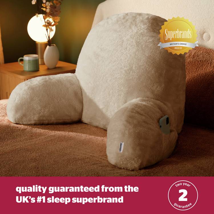 Silentnight Cosy Cuddle Cushion natural sherpa cover - British product