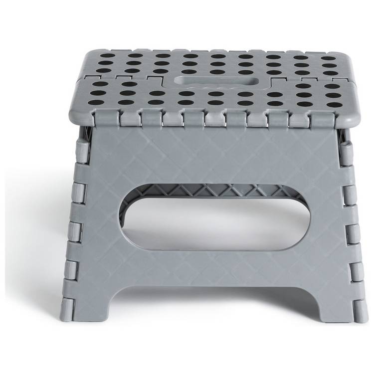 Argos Home step stool grey foldable design, imported from the UK