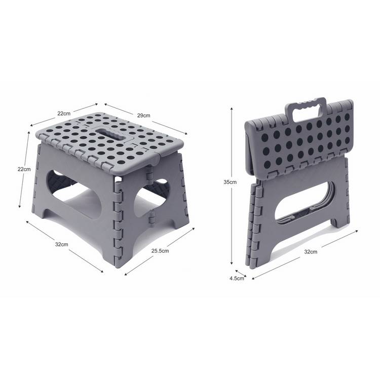 Argos Home step stool grey foldable design, imported from the UK