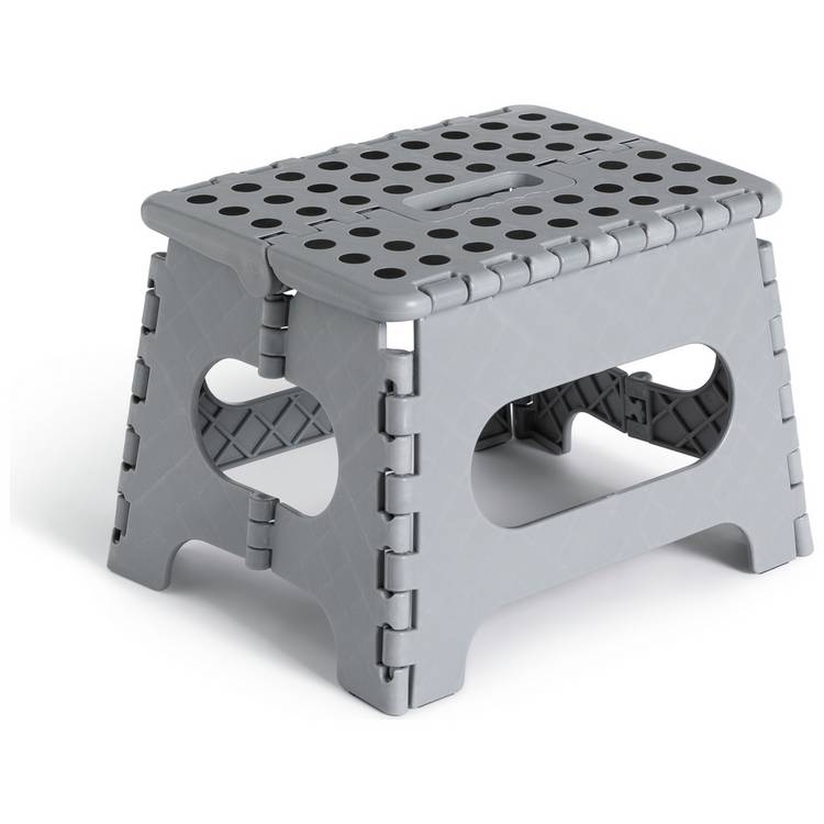 Argos Home step stool grey foldable design, imported from the UK