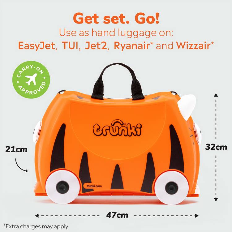 Trunki Tipu Tiger ride-on suitcase orange 18L - British product