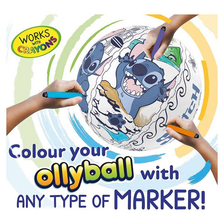 Ollyball Disney Stitch indoor colourable play ball (British brand)