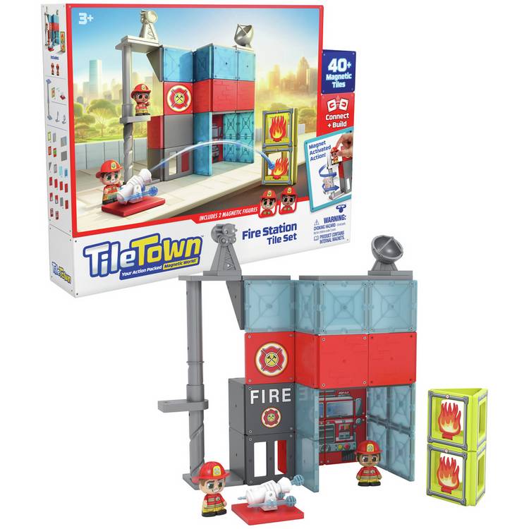 Tile Town fire house set 46-piece, imported from the UK