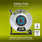 Masterplug Pro-XT 4 socket 40m cable reel (British brand)