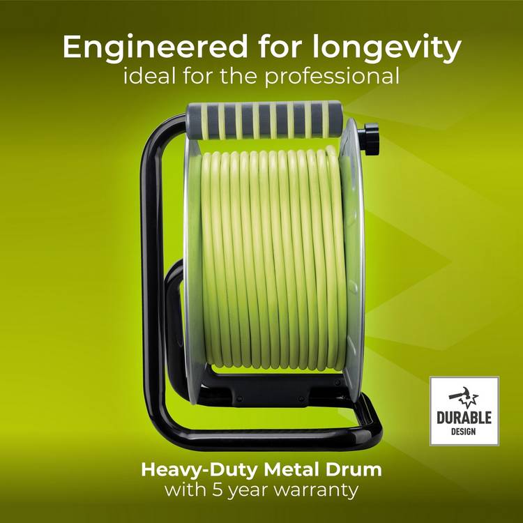 Masterplug Pro-XT 4 socket 40m cable reel (British brand)