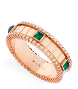 Harrods Marli New York Rose Gold Diamond and Agate Life Spinning Ring- Buy online at McGrocer