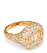 Harrods SHAY Yellow Gold and Diamond Pavé New Modern Pinky Ring- Buy online at McGrocer
