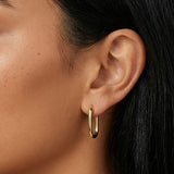 Superdrug MUCHV Small Oval Hoop Earrings in 18k Gold- Buy online at McGrocer