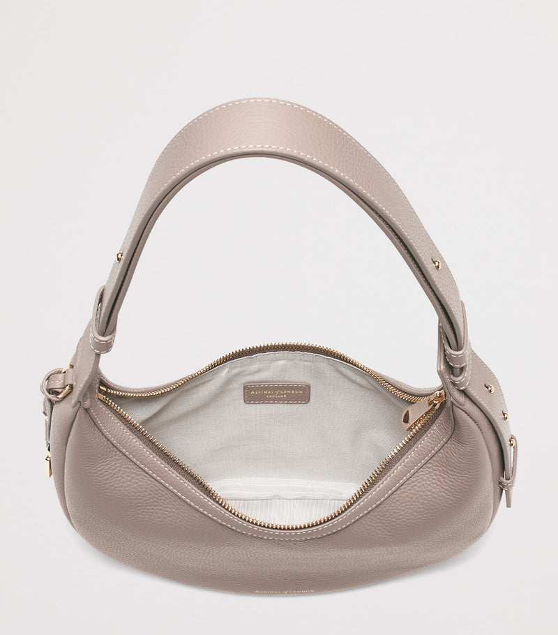 Aspinal Of London Soho Crescent small leather shoulder bag, UK version