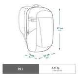 Decathlon NH100 hiking backpack black 20L, imported from the UK