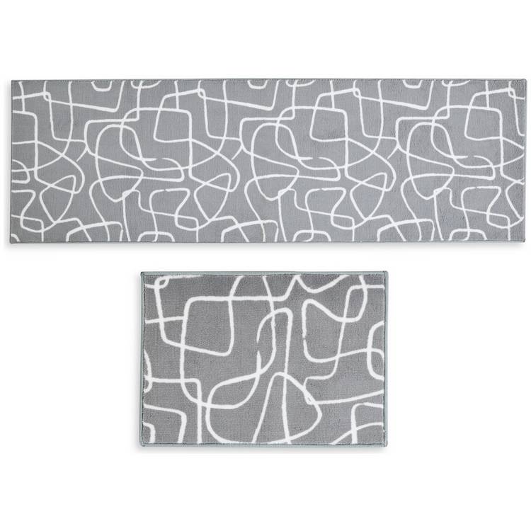 Argos Home scribble runner and mat set, 180x57cm - British product