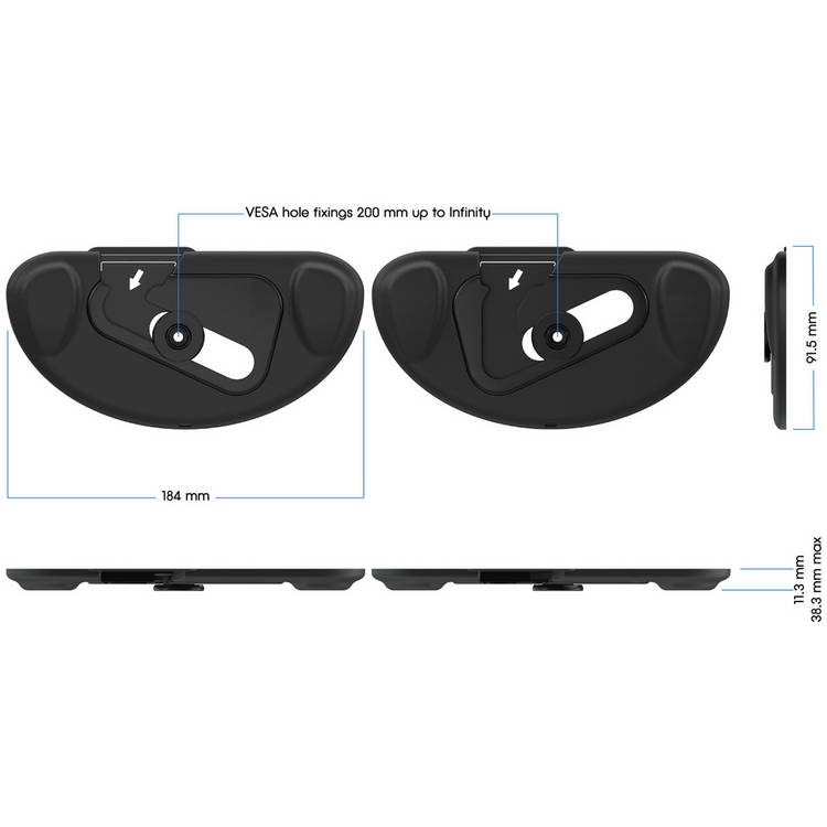 AVF flat to wall TV mount for 32-80 inch TVs - British product