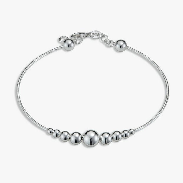 Revere sterling silver beaded bangle 8mm wide (British brand)