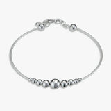 Revere sterling silver beaded bangle 8mm wide (British brand)