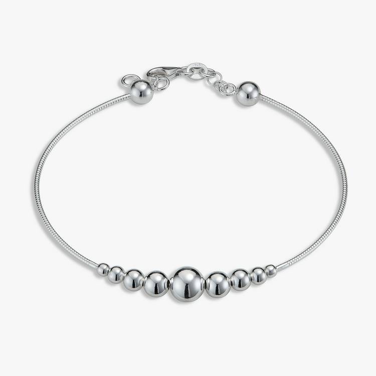 Revere sterling silver beaded bangle 8mm wide (British brand)