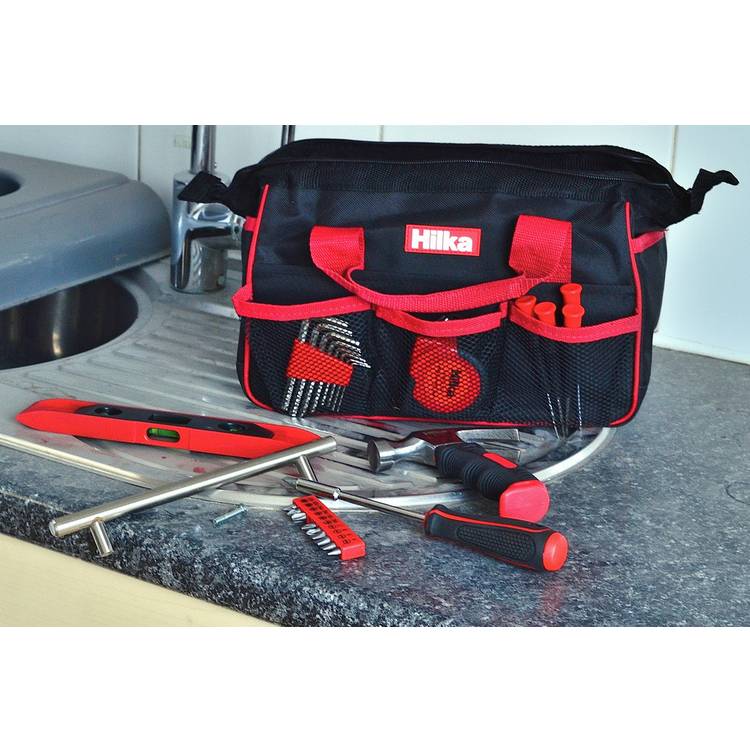 Hilka 30-piece home tool kit with bag, imported from the UK