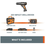 Worx WX370 cordless impact drill 20V (British brand)
