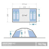 Decathlon inflatable camping tent Air Seconds 4.2 (British brand)