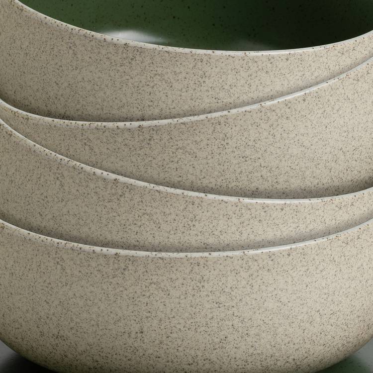 Habitat raw edge speckle stoneware dinner set 12 piece, imported from the UK