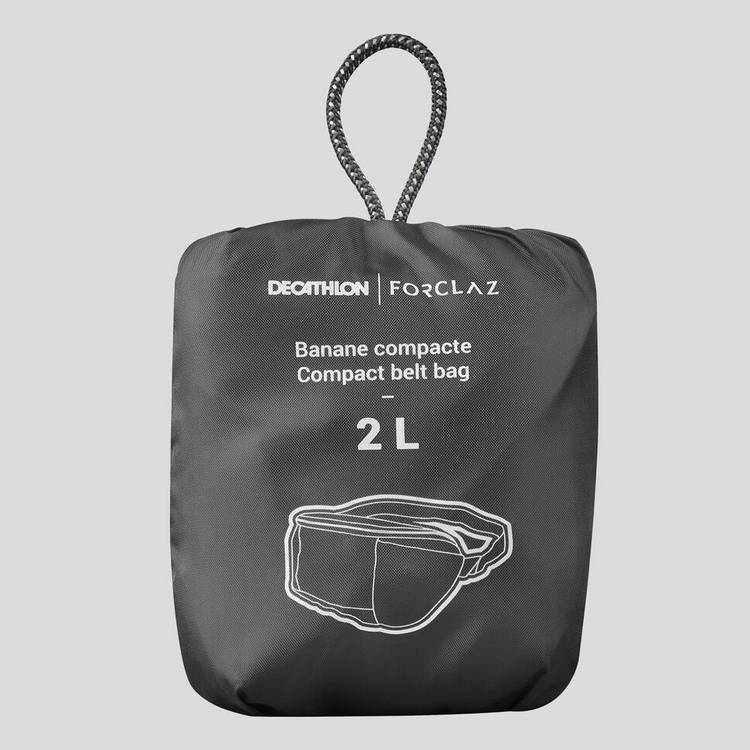 Decathlon Compact Travel Bum Bag 2L Black, imported from the UK