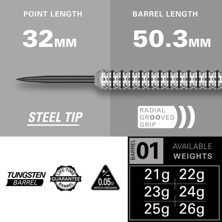 Target Artemis 23g tungsten dart set - British product