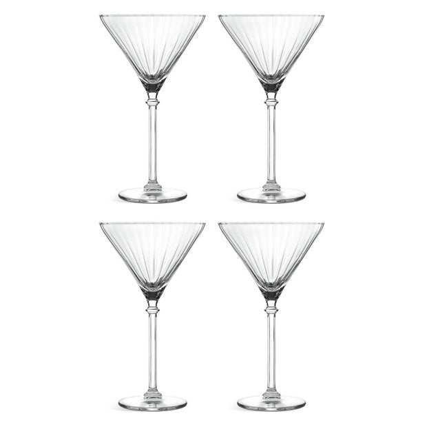 Habitat Optic martini glasses set of 4, imported from the UK