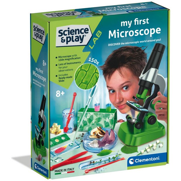 Clementoni My First Microscope toy 25cm tall with 150x magnification (British brand)