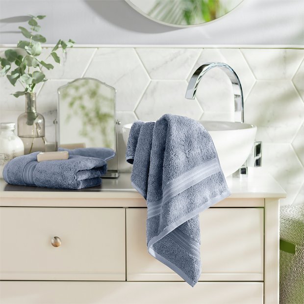 Habitat Supersoft hand towel Rustic Blue 90x50cm, imported from the UK
