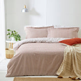 Yard Cotton Stripe Pecan single bedding set, imported from the UK