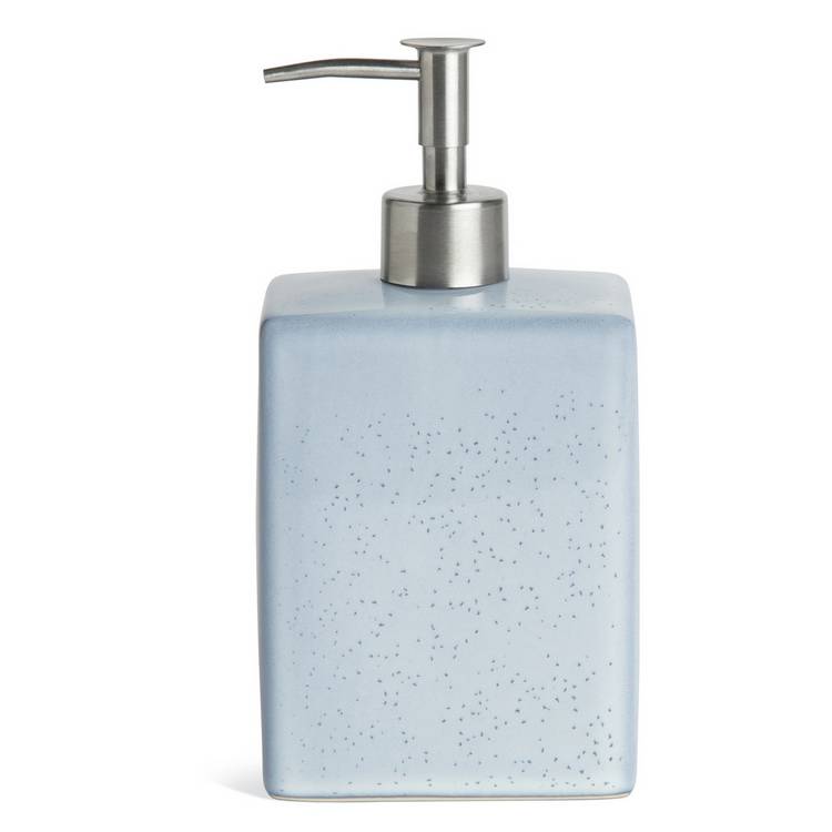 Habitat ceramic soap dispenser blue 18cm, imported from the UK
