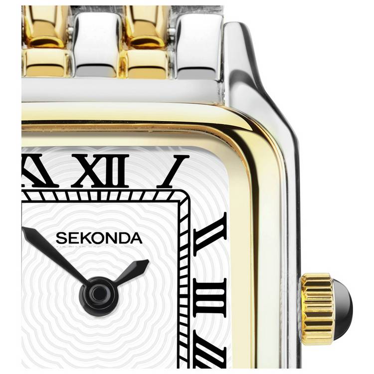 Sekonda Monica ladies white dial two tone bracelet watch (British brand)