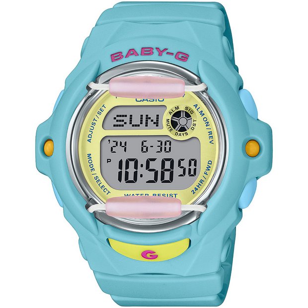 Casio Baby-G blue digital watch resin strap (British brand)