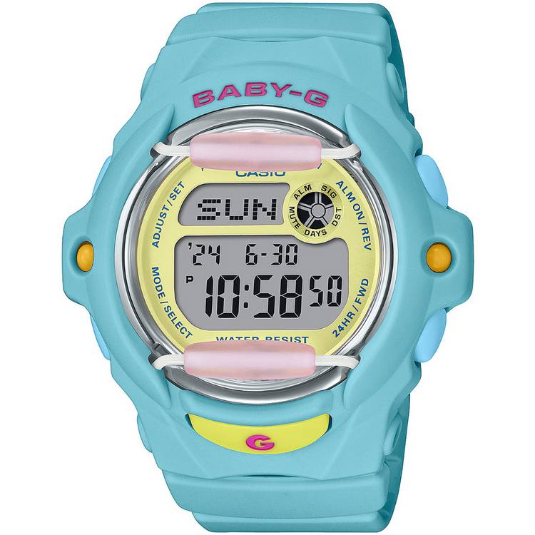Casio Baby-G blue digital watch resin strap (British brand)