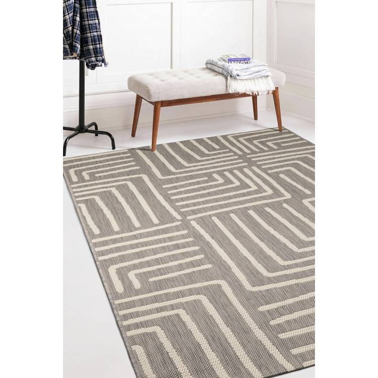 Homemaker polypropylene grey rug 120x170cm, UK version