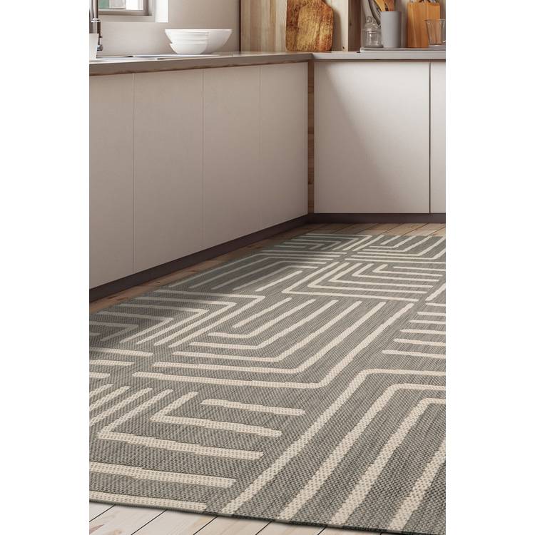Homemaker polypropylene grey rug 120x170cm, UK version