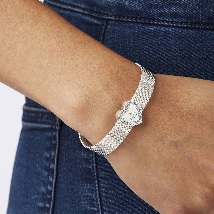 Lipsy rose gold mesh bracelet with heart logo 19cm (British brand)
