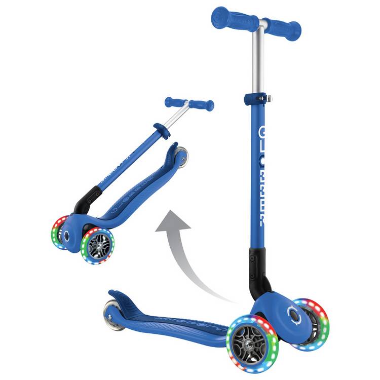 Globber Expert Foldable 3 Wheel Scooter Blue, UK version