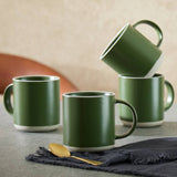Argos Habitat Raw Edge Set of 4 Stoneware Mugs - Green- Buy online at McGrocer