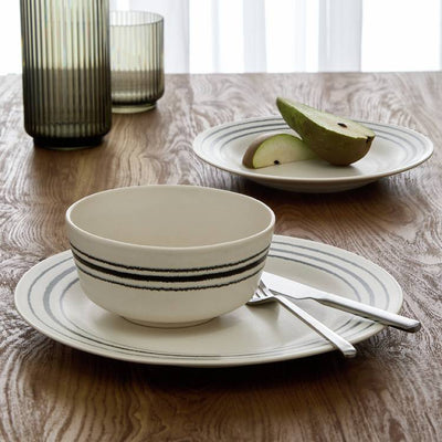 Argos Habitat Lines 12 Piece Stoneware Dinner Set - Matt Cream- Buy online at McGrocer
