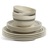 Habitat stoneware dinner set matte cream 12 piece (British brand)