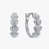 Revere pave heart huggie hoop earrings, imported from the UK